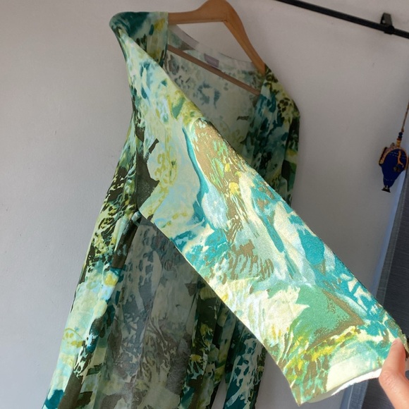 Chico’s 4 (XXL) Foliage-Print Duster Cardigan - Picture 9 of 14